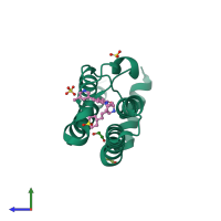 PDB entry 6hdo coloured by chain, side view.