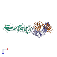 PDB entry 6hga coloured by chain, top view.