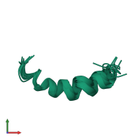 PDB entry 6hh0 coloured by chain, ensemble of 10 models, front view.