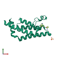 PDB entry 6hib coloured by chain, front view.