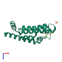 PDB entry 6hib coloured by chain, top view.