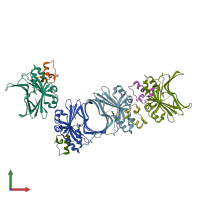 PDB entry 6hil coloured by chain, front view.