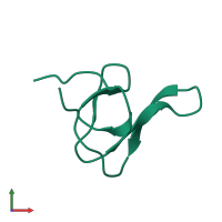 PDB entry 6hir coloured by chain, front view.