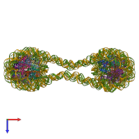 PDB entry 6hkt coloured by chain, top view.