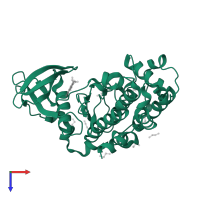 Casein kinase II subunit alpha' in PDB entry 6hmc, assembly 1, top view.