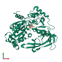 PDB entry 6hph coloured by chain, front view.