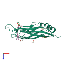 PDB entry 6hpw coloured by chain, top view.