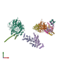 PDB entry 6hqa coloured by chain, front view.