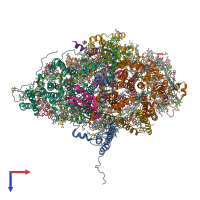 PDB entry 6hqb coloured by chain, top view.