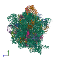 PDB entry 6hrm coloured by chain, side view.