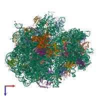 PDB entry 6hrm coloured by chain, top view.