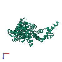 HTH tetR-type domain-containing protein in PDB entry 6hry, assembly 1, top view.