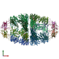 PDB entry 6ht7 coloured by chain, front view.