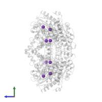 POTASSIUM ION in PDB entry 6ht8, assembly 1, side view.