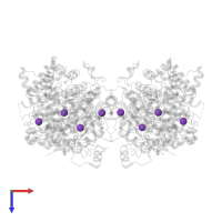 POTASSIUM ION in PDB entry 6ht8, assembly 1, top view.