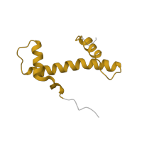 The deposited structure of PDB entry 6hts contains 2 copies of Pfam domain PF15511 (Centromere kinetochore component CENP-T histone fold) in Histone H4. Showing 1 copy in chain N.