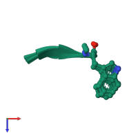 PDB entry 6hvb coloured by chain, ensemble of 10 models, top view.