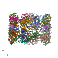 PDB entry 6hwc coloured by chain, front view.