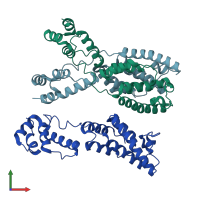 PDB entry 6hwi coloured by chain, front view.