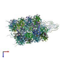 PDB entry 6hxx coloured by chain, top view.