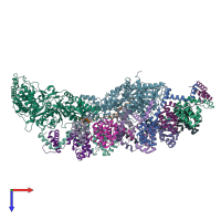 PDB entry 6hy0 coloured by chain, top view.
