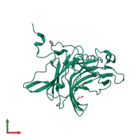 PDB entry 6hy3 coloured by chain, front view.