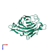 PDB entry 6hy3 coloured by chain, top view.