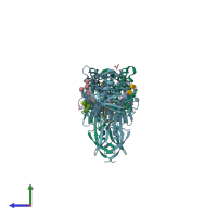 PDB entry 6i01 coloured by chain, side view.