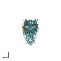 PDB entry 6i02 coloured by chain, side view.