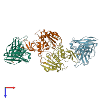 PDB entry 6i07 coloured by chain, top view.