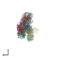 PDB entry 6i0d coloured by chain, side view.