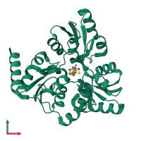 PDB entry 6i0r coloured by chain, front view.