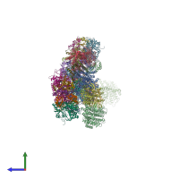 PDB entry 6i1p coloured by chain, side view.