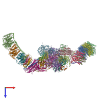 PDB entry 6i1p coloured by chain, top view.