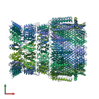 PDB entry 6i1x coloured by chain, front view.
