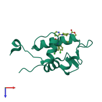 PDB entry 6i29 coloured by chain, top view.