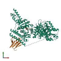 PDB entry 6i2q coloured by chain, front view.