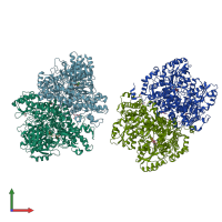 PDB entry 6i34 coloured by chain, front view.