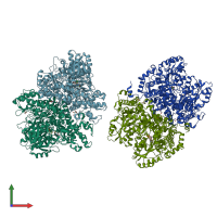 PDB entry 6i35 coloured by chain, front view.