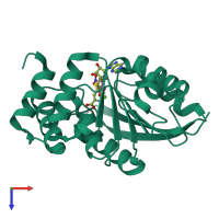 PDB entry 6i3c coloured by chain, top view.
