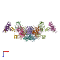 PDB entry 6i3m coloured by chain, top view.