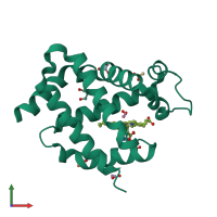 PDB entry 6i40 coloured by chain, front view.