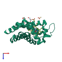 PDB entry 6i40 coloured by chain, top view.