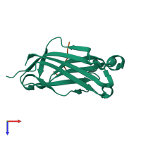 PDB entry 6i41 coloured by chain, top view.