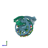 PDB entry 6i4n coloured by chain, ensemble of 10 models, side view.