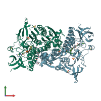 PDB entry 6i4u coloured by chain, front view.