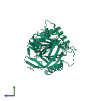 PDB entry 6i4v coloured by chain, side view.