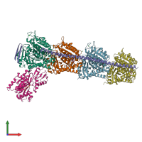 PDB entry 6i5c coloured by chain, front view.