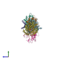 PDB entry 6i5c coloured by chain, side view.