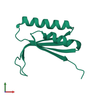 PDB entry 6i69 coloured by chain, front view.